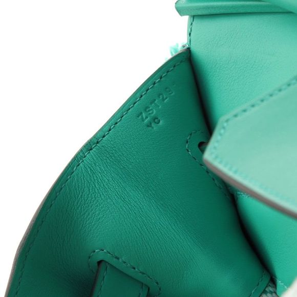 Hermes Fray Fray Birkin Bag Toile and Swift 35 Green, Neutral - Picture 8 of 8